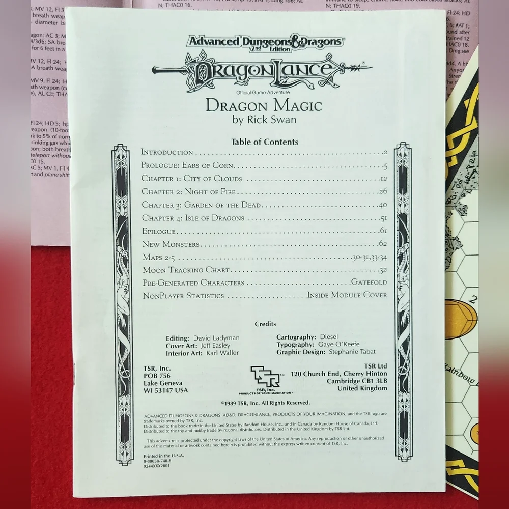 Dragonlance Advanced Dungeons & Dragons Module Adventure Set 1989 - Picture 11 of 14